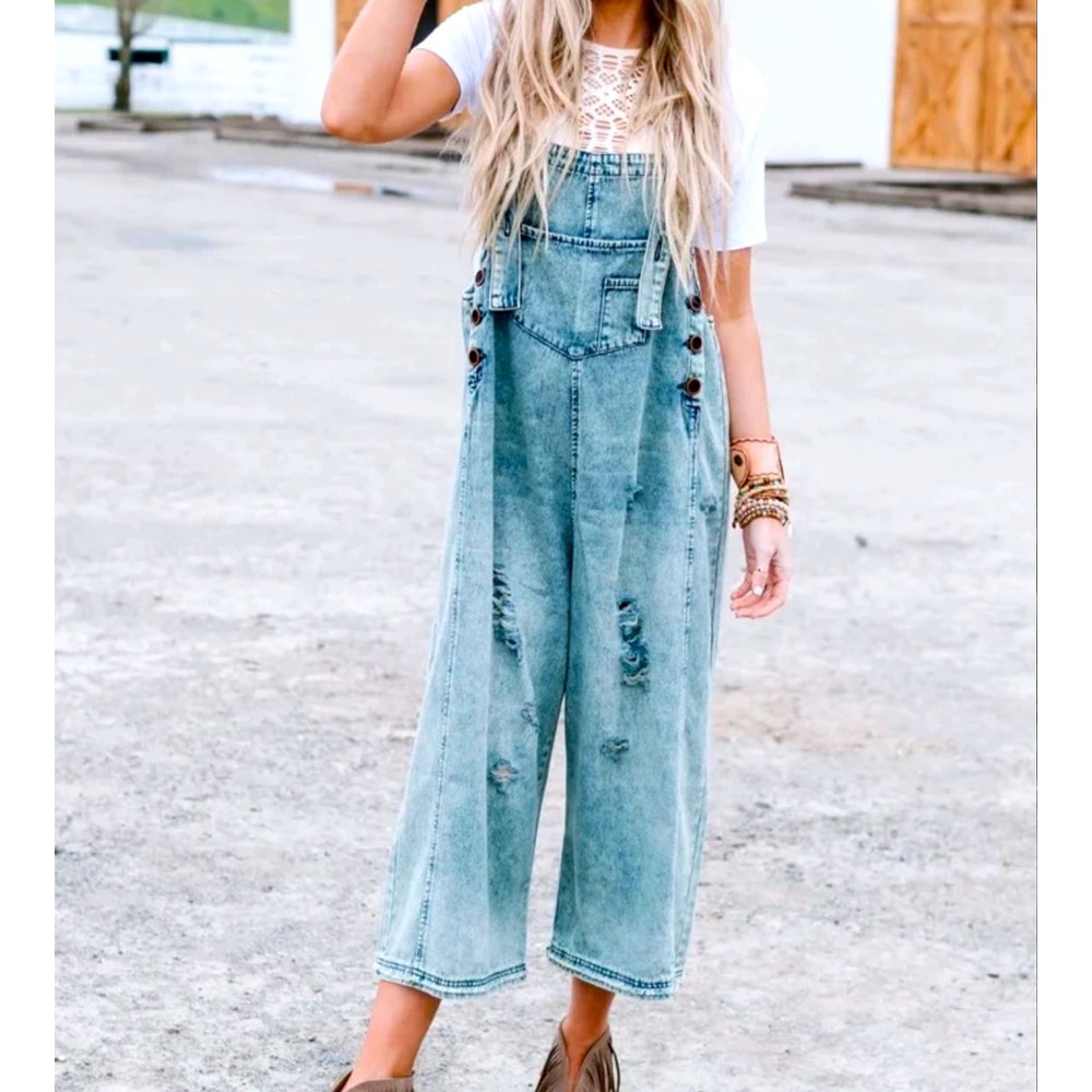 NWT Three Bird Nest women slouchy overalls